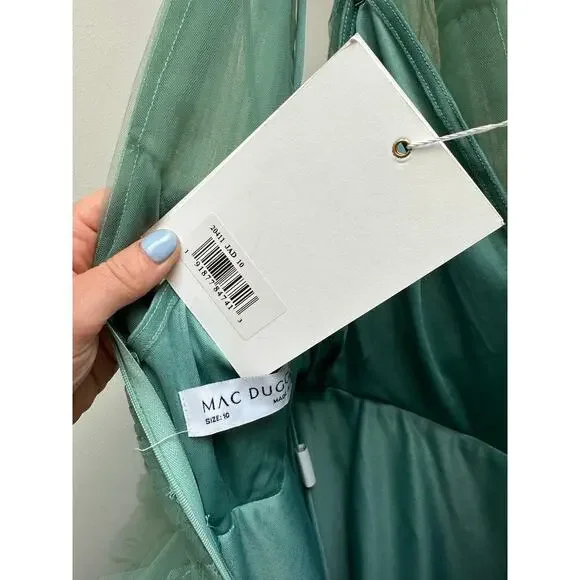NEW NWT Mac Duggal 20411 Dress Jade Green size 10 - Picture 7 of 8